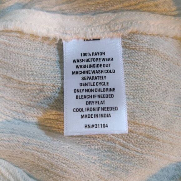 Wonderly Women's Long Sleeve Woven Peasant Casual Top Blue Medium - Picture 7 of 7